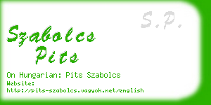 szabolcs pits business card